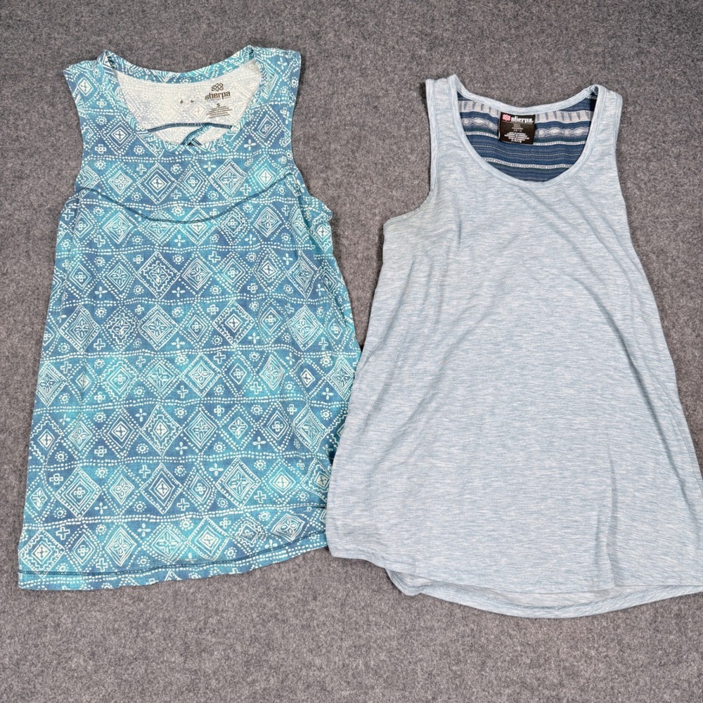 Sherpa Adventure Gear Womens Small Tank Top Bundle Blue Geometric Keyhole 2pk